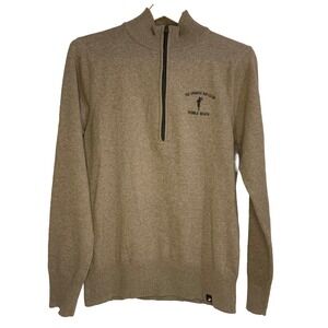 Spanish Bay Mens 1/4 Zip Golf Pullover Small Brown Long Sleeve Stretch Glyder
